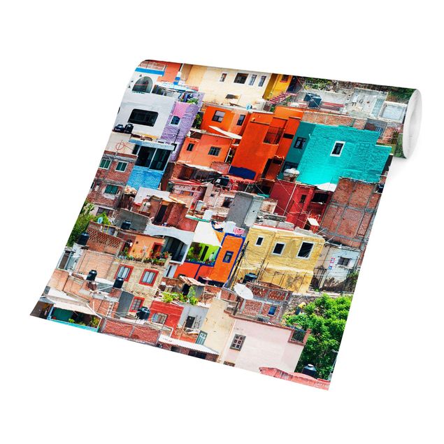 Wallpaper - Coloured Houses Front Guanajuato