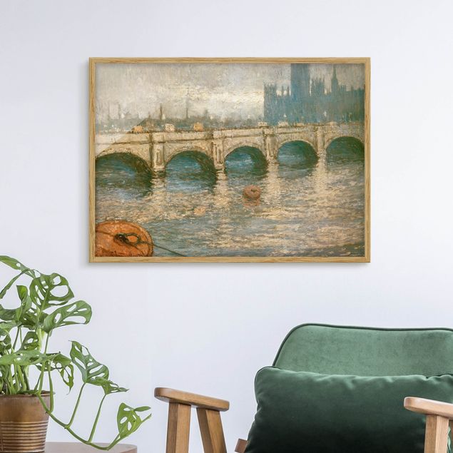 Framed poster - Claude Monet - Thames Bridge And Parliament Building In London