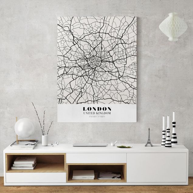 Print on canvas - London City Map - Classic