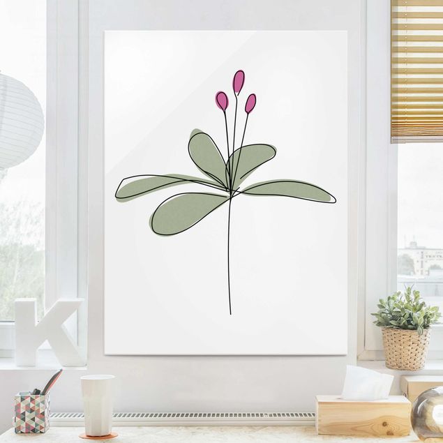 Glass print - Lily Line Art