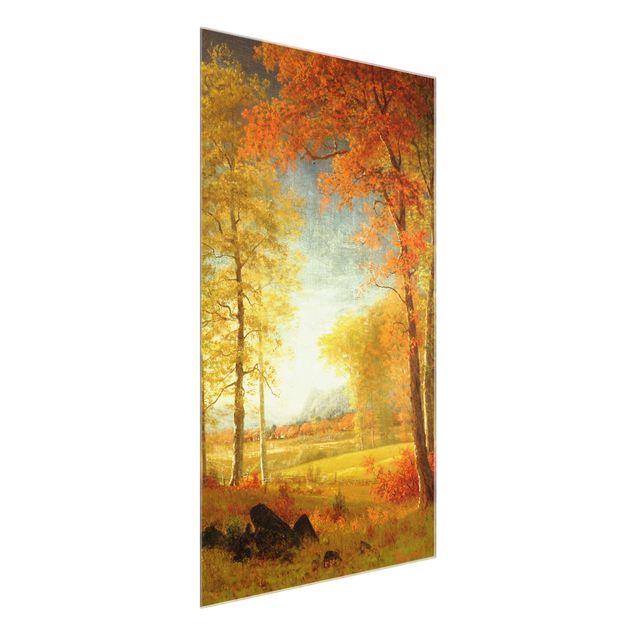 Glass print - Albert Bierstadt - Autumn In Oneida County, New York