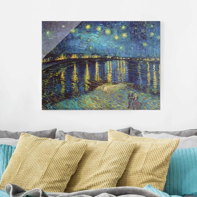Glass print - Vincent Van Gogh - Starry Night Over The Rhone