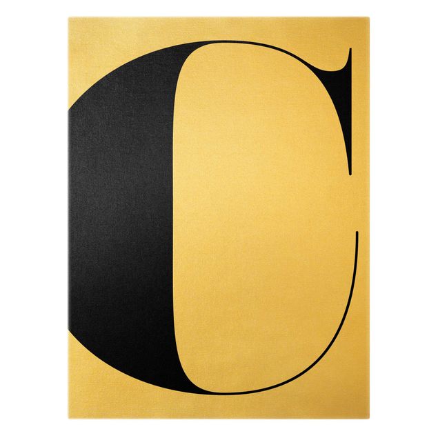 Canvas print gold - Antiqua Letter C