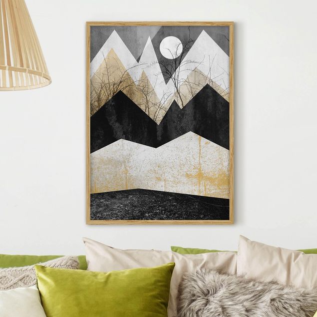 Framed poster - Golden Mountains Branches
