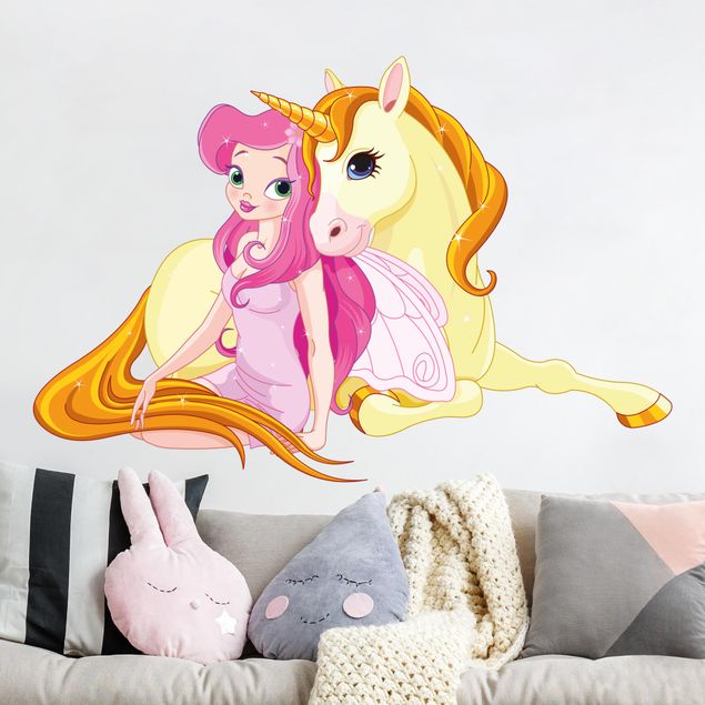 Wall stickers unicorn Fairy with her unicorn