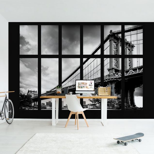 Wallpapers Window Manhattan Bridge NY