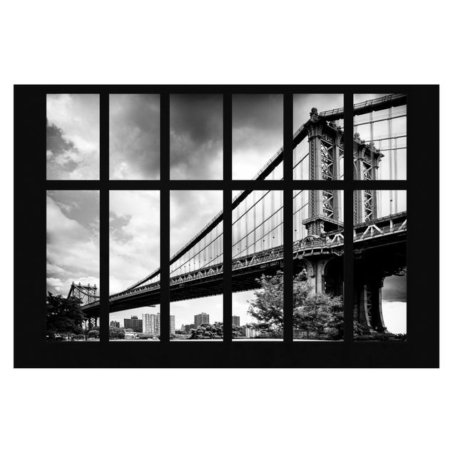 Wallpaper - Window Manhattan Bridge NY