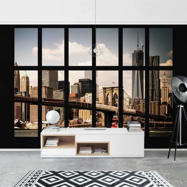 Wallpaper - Window New York Brooklyn Bridge