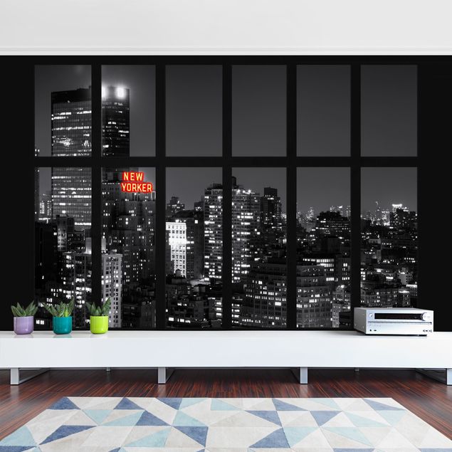 Wallpaper - Window New York Night Skyline