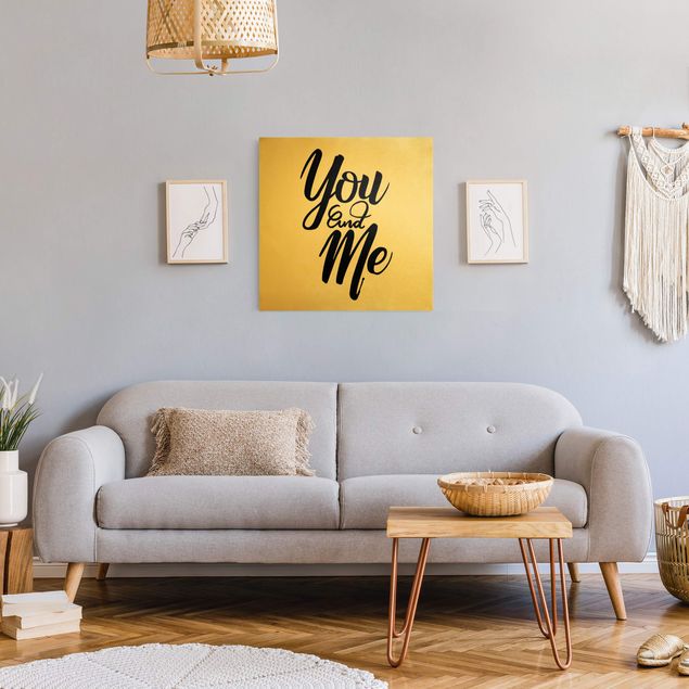 Canvas print gold - You and me