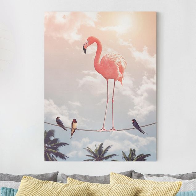Canvas print - Sky With Flamingo