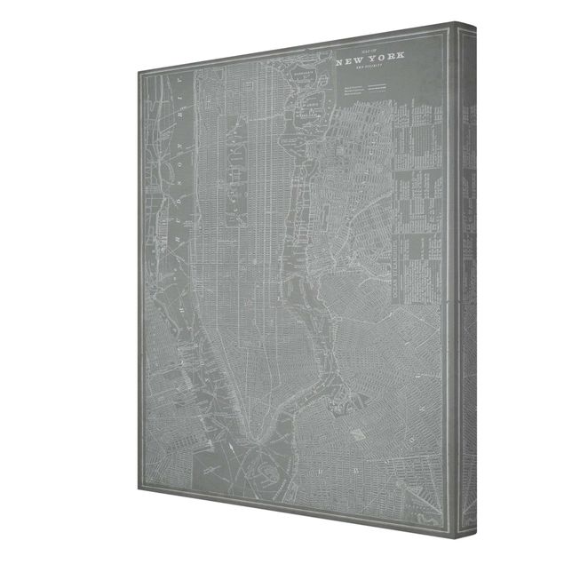Print on canvas - Vintage Map New York Manhattan