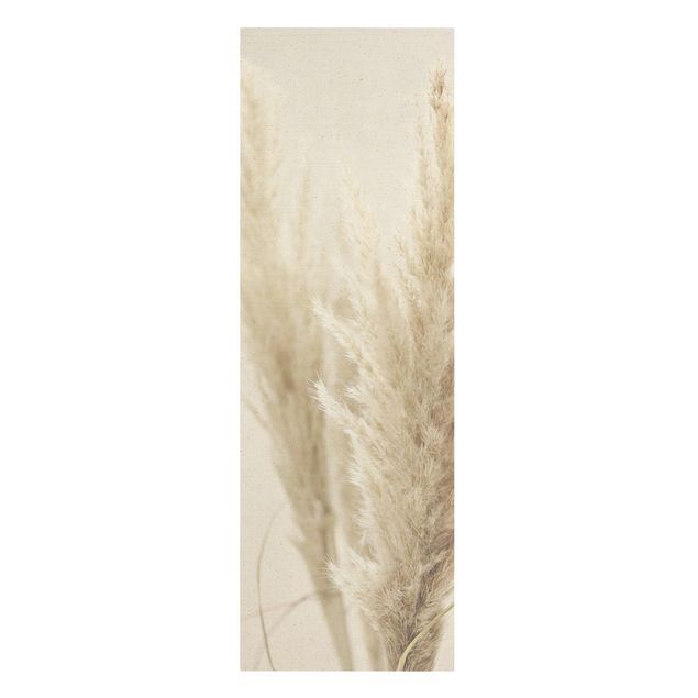 Natural canvas print - Soft Pampas Grass - Portrait format 1:3