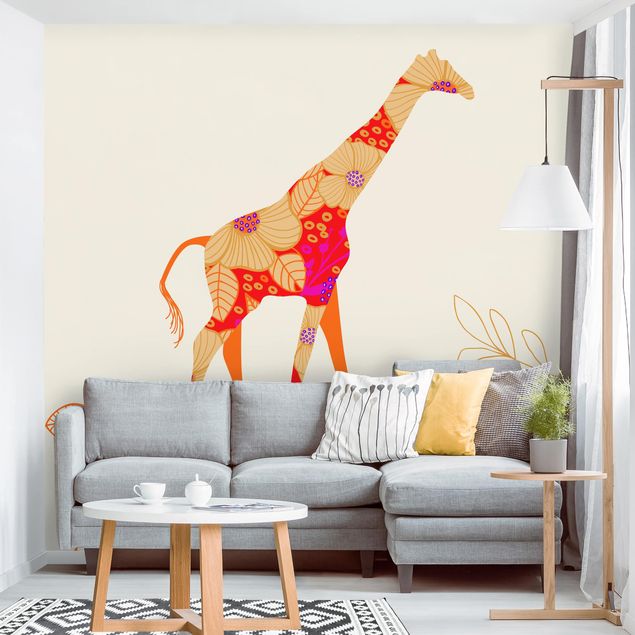 Wallpapers Floral Giraffe