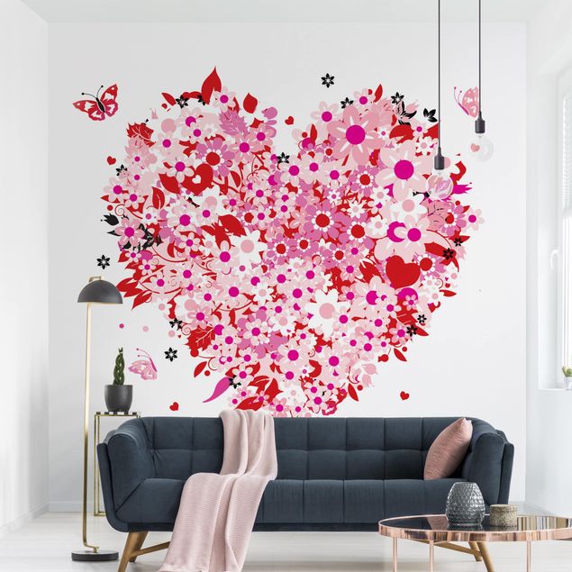 Wallpapers Floral Retro Heart