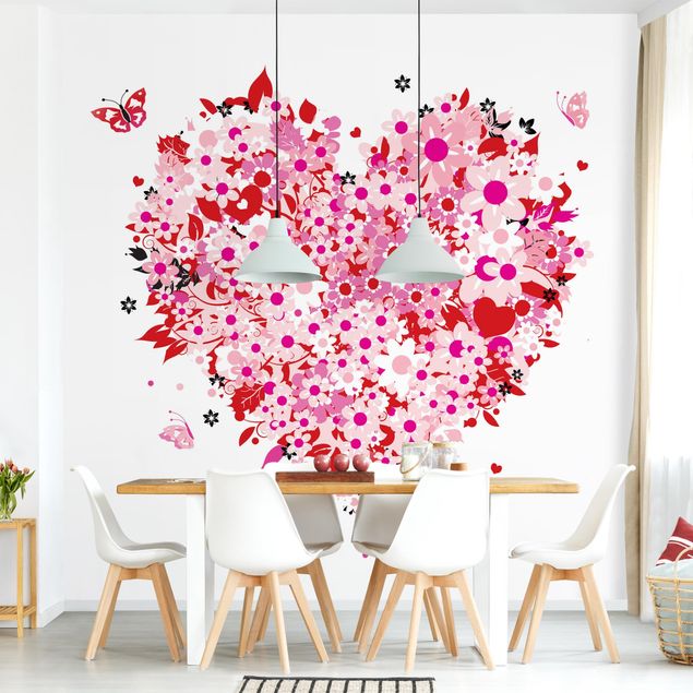Wallpaper - Floral Retro Heart