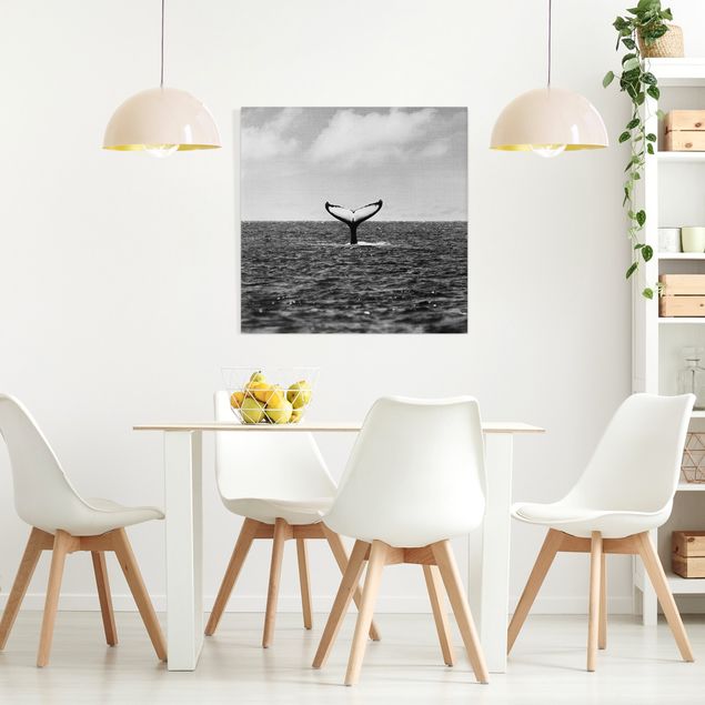 Canvas print - Tail Fin In Mid Ocean - Square 1:1