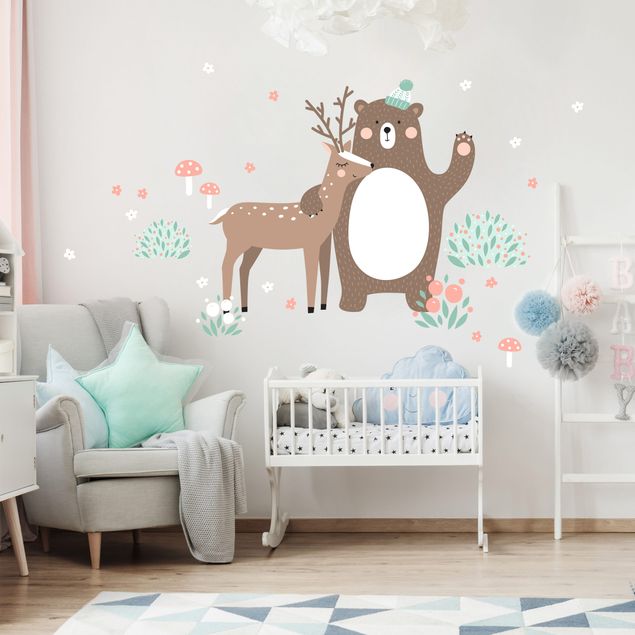 Wall decal Forest Friends with Bear and deer