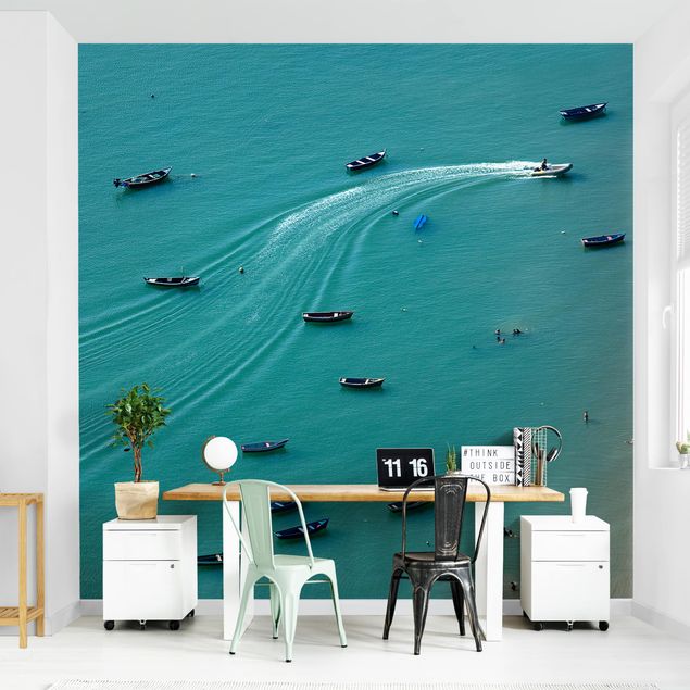Wallpaper - Anchored Fishing Boats