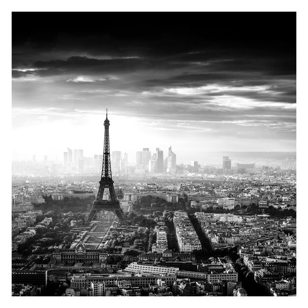 Wallpaper - The Eiffel Tower From Above Black And White