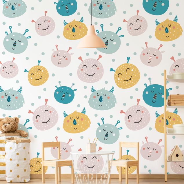Wallpapers Friendly Monster Faces With Dots