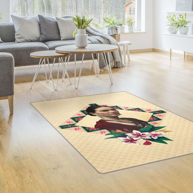 Modern rugs Frida Kahlo - Flowers And Geometry