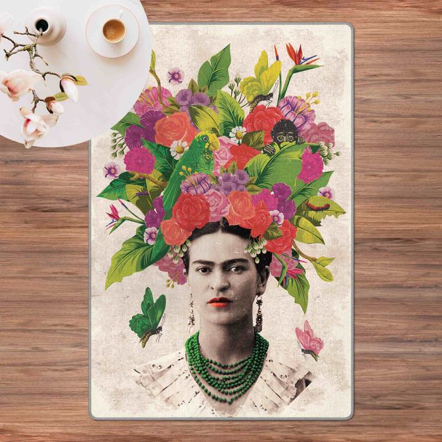 red floor mats Frida Kahlo - Flower Portrait