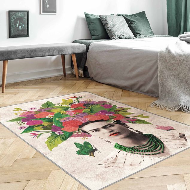 nature inspired rugs Frida Kahlo - Flower Portrait