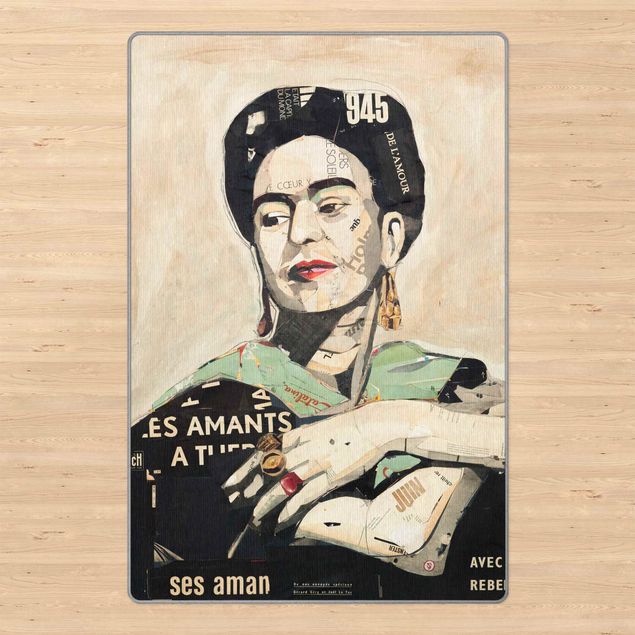 beige area rug Frida Kahlo - Collage No.4