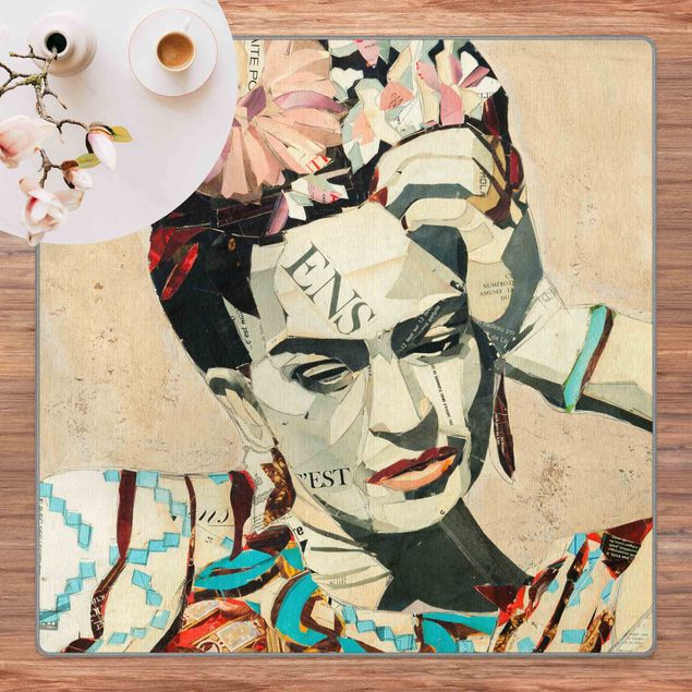 large cream rug Frida Kahlo - Collage No.1