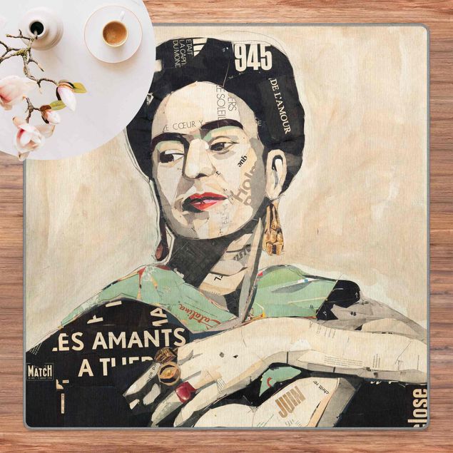 cream area rug Frida Kahlo - Collage No.4