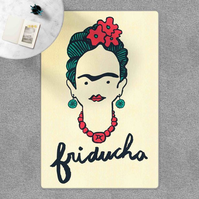 large cream rug Frida Kahlo - Friducha