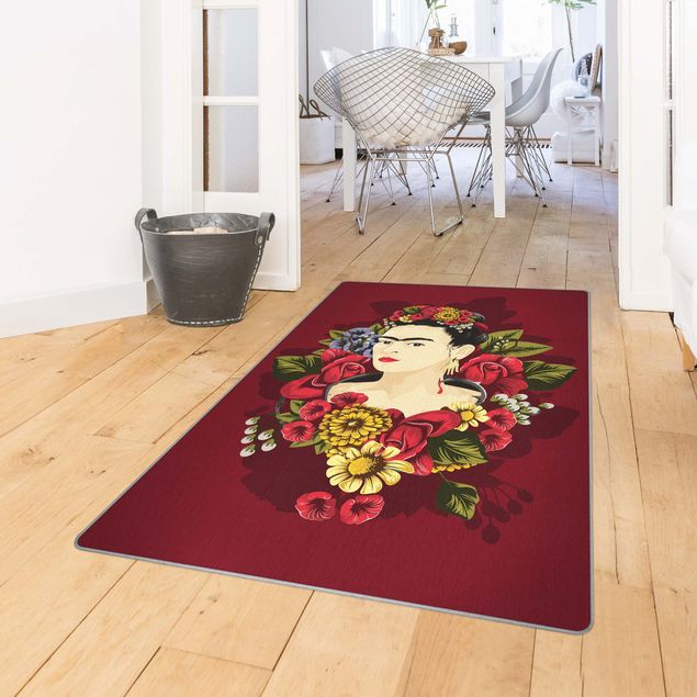nature inspired rugs Frida Kahlo - Roses