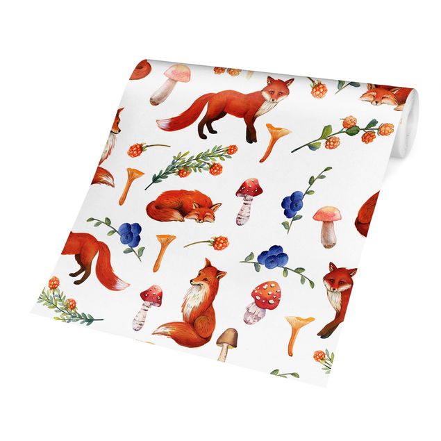 Wallpaper - Fox With Mushroom Illlustration