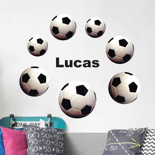 Football stadium wall stickers Soccer balls set