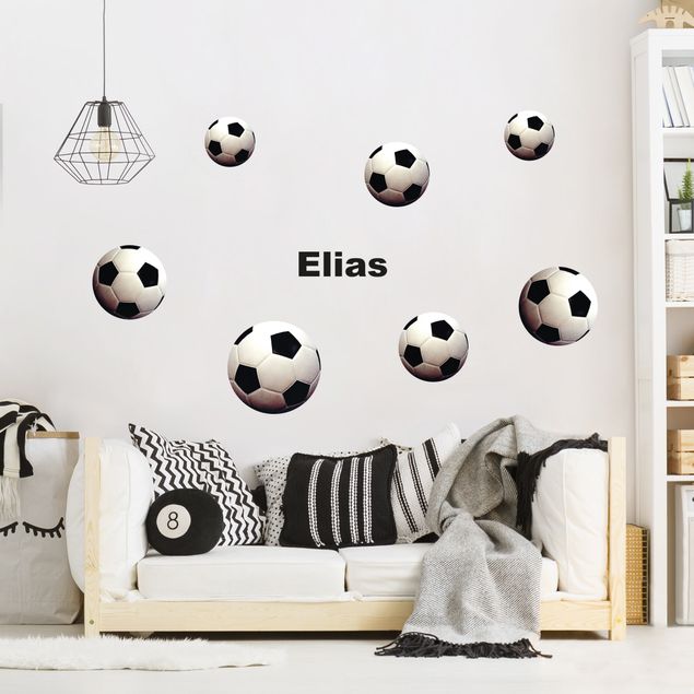 Wall stickers personalized-text Soccer balls set