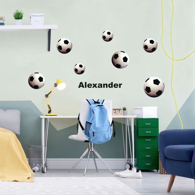 Wall decal Soccer balls set
