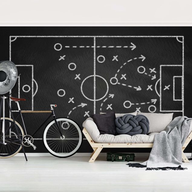 Wallpaper - Football Strategy On Blackboard