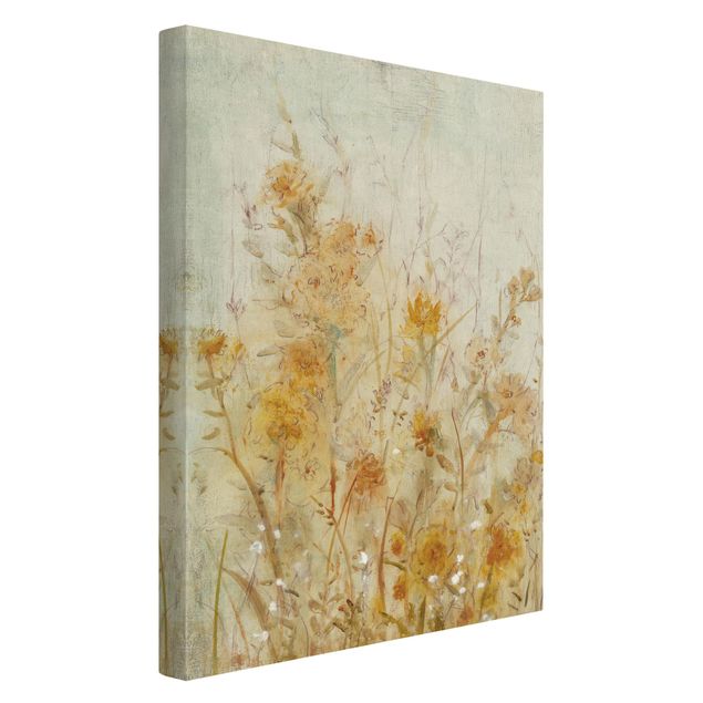 Natural canvas print - Yellow Meadow Of Wild Flowers - Portrait format 2:3