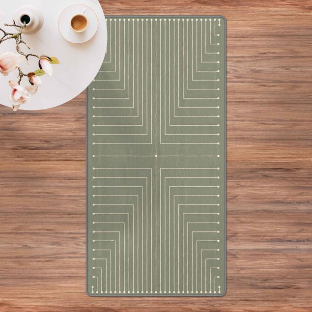 Large rugs Geometrical Corners Olive Green