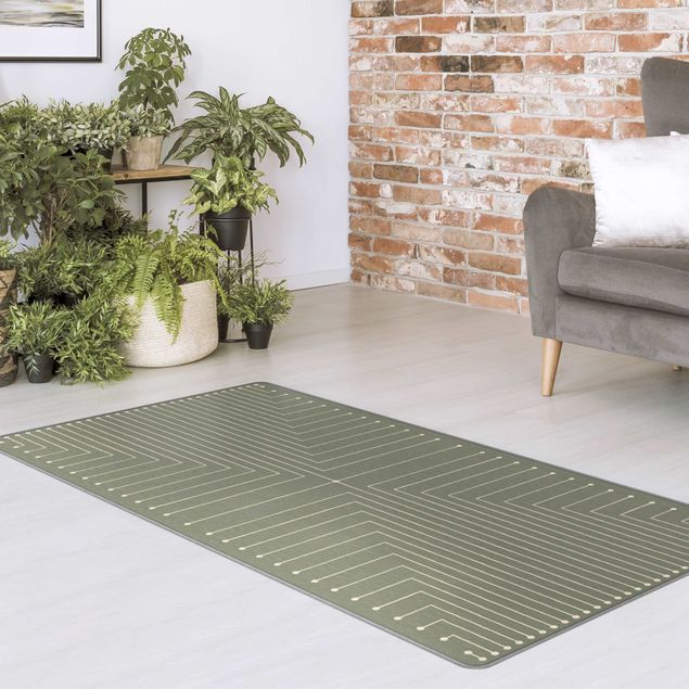 Modern rugs Geometrical Corners Olive Green