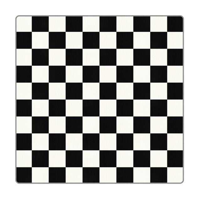 Rug - Geometrical Pattern Chessboard Black And White