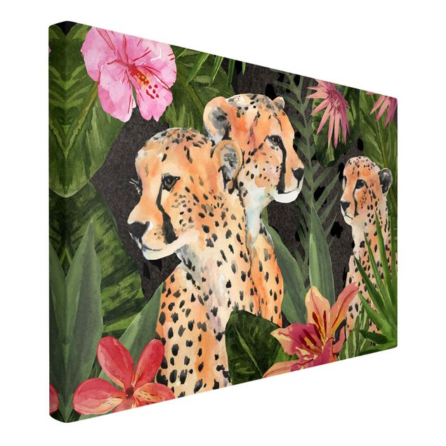 Print on canvas - Three Cheetahs In The Jungle - Landscape format 3x2