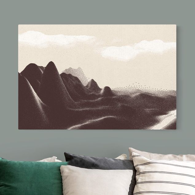 Natural canvas print - Dotted Landscape With River - Landscape format 3:2
