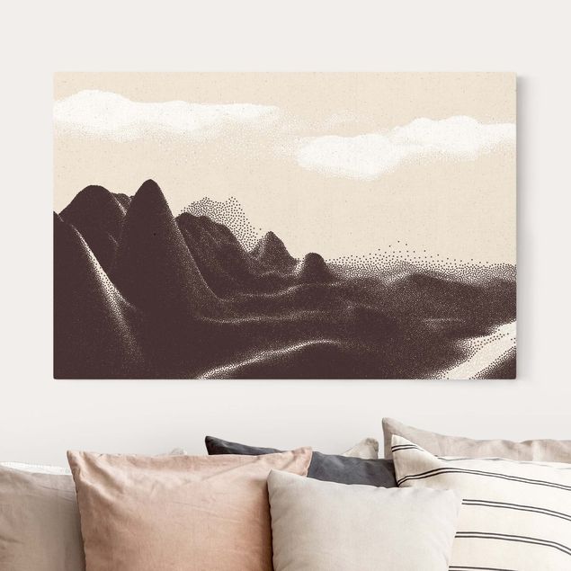 Natural canvas print - Dotted Landscape With River - Landscape format 3:2