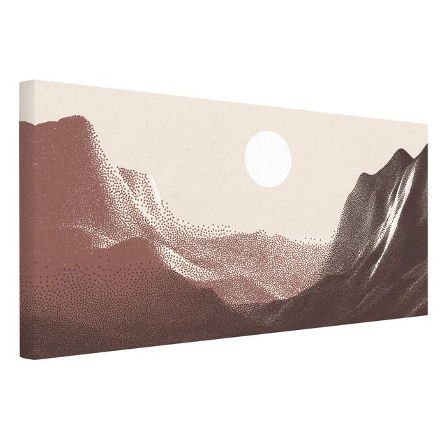 Natural canvas print - Dotted Landscape - Landscape format 2:1