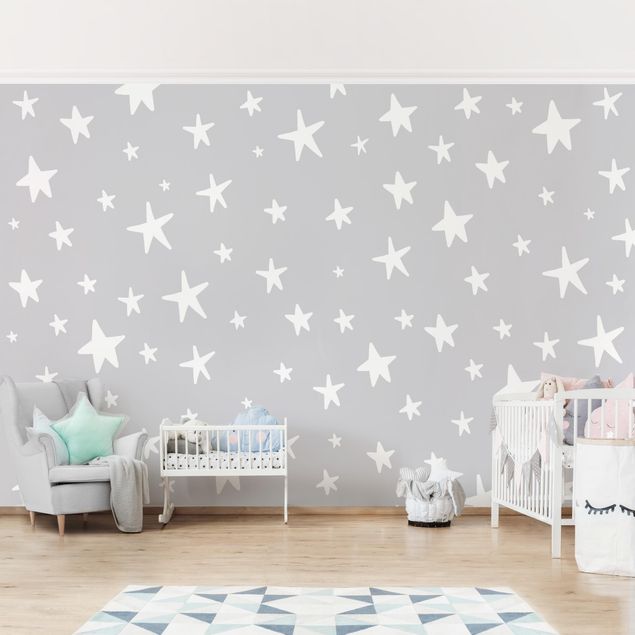 Wallpapers Drawn Big Stars Up In Grey Sky