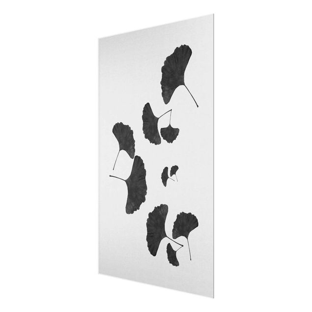 Glass print - Ginkgo Composition In Black And White
