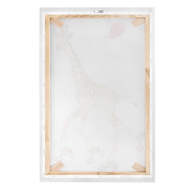 Canvas print - Giraffe on a joy ride - Portrait format2:3