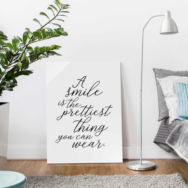 Glass print - A Smile Is The Prettiest Thing
